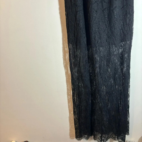 LOVERS + FRIENDS Sz S Reflection Style Lace Overlay Slip Cross Straps Maxi Dress - Picture 8 of 11